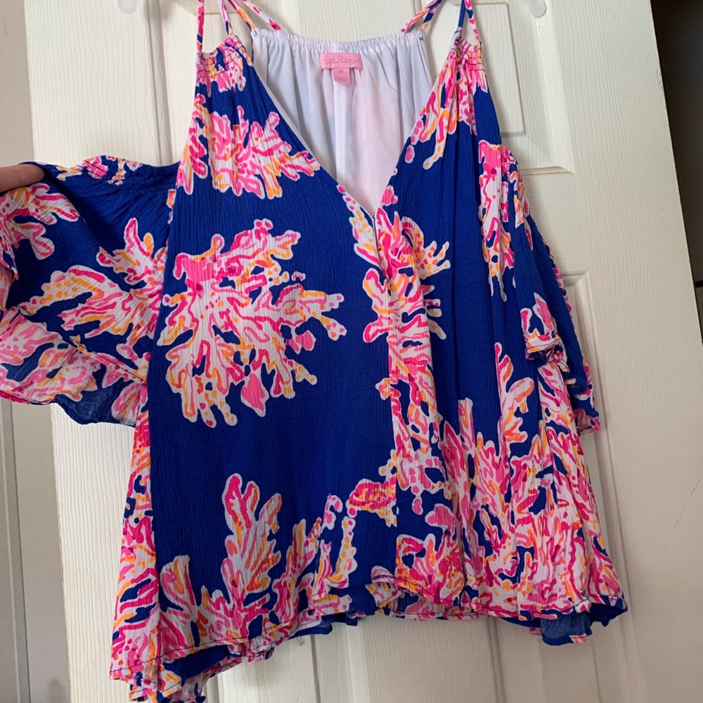 Lilly Pulitzer flowy off shoulder top